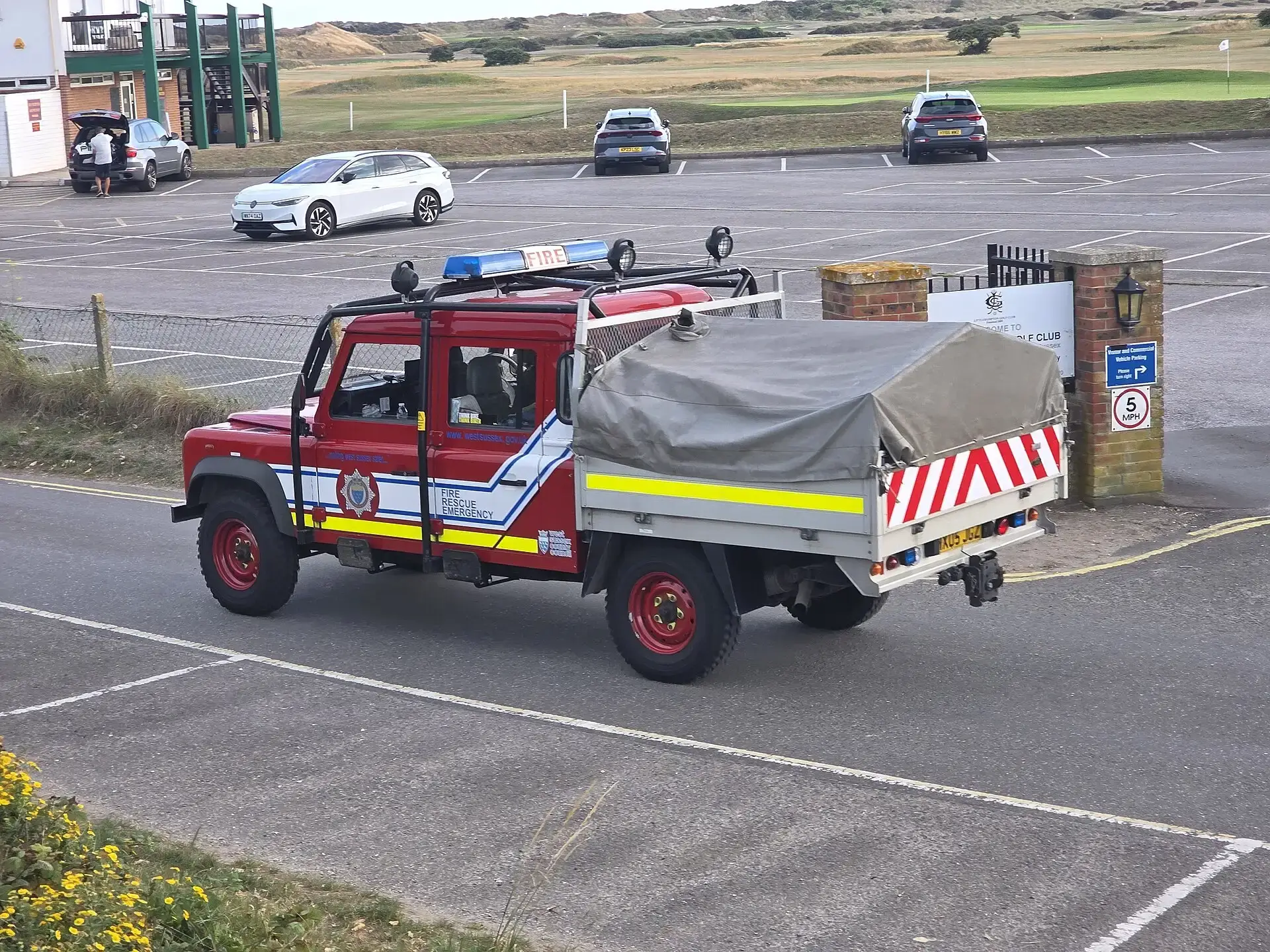 A coastguard rescue vehicle at a mud rescue training exercise by the River Arun